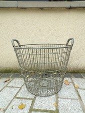ANCIEN PANIER grillagé ROND ZINC ACIER GALVANISé 1900-50 Ø45cm