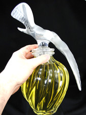 MAGNIFIQUE FLACON GEANT L'AIR DU TEMPS NINA RICCI ED. CRISTAL LALIQUE 32CM TBE