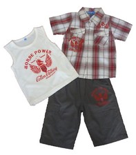 Ensemble enfant, short et chemise ZSF, rouge, taille 6 ans - 116