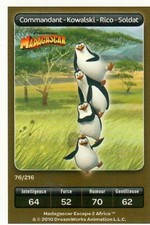 CARTE DREAMWORKS CARREFOUR MADAGASCAR COMMANDANT-KOWALSKI-RICO-SOLDAT 76/216