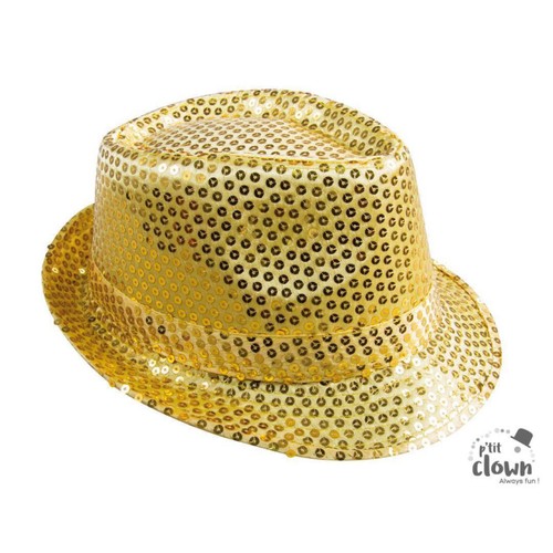 Chapeau paillettes or - -,