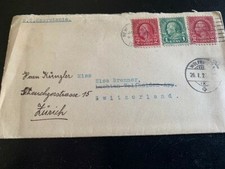 USA -Exceptionnel Enveloppe 1925- 3 timbres dont 1 cent vert  FRANKLIN 11x11