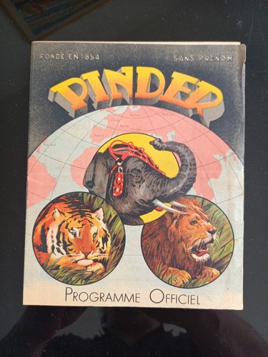 Programme cirque pinder - pinder, 1947