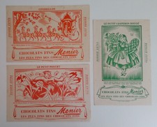 JEAN ADRIEN MERCIER 3 BUVARDS le Petit chaperon rouge le Petit poucet Cendrillon