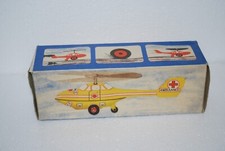 VEB PLASTICART HELICOPTERE AMBULANCE A FRICTION SERIGRAPHIE NEUF BOITE NEW BOX