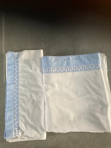 Drap plat blanc métis bordé - drap,