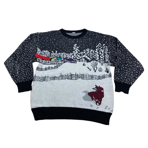 Pull vintage flocon neige l - pull,