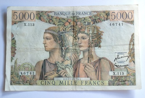 Billet 5000 francs terre - billet,