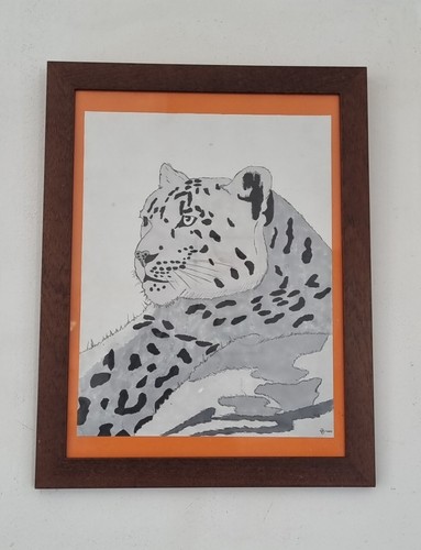 Drawing animal tiger - animal, wall