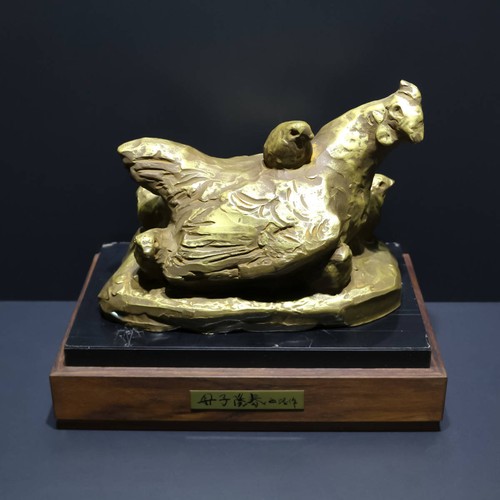 Sculpture oiseau coq - en, bronze
