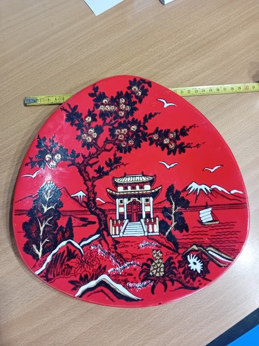 Ancien plat longwy rouge plus - ancien,