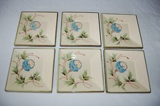 6 assiettes a dessert carré 14/14 cm  Le Poet Laval au motif floral