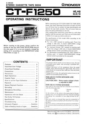 Operation manuel - operation,