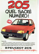 Publicité Advertising 0825  1985   Peugeot 205  quel sacré numéro sort ses griff