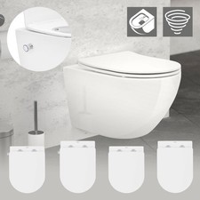 WC suspendu sans rebord chasse d'eau tornado siège softclose bidet au choix