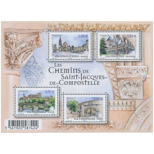 Feuillet timbres les - 4,