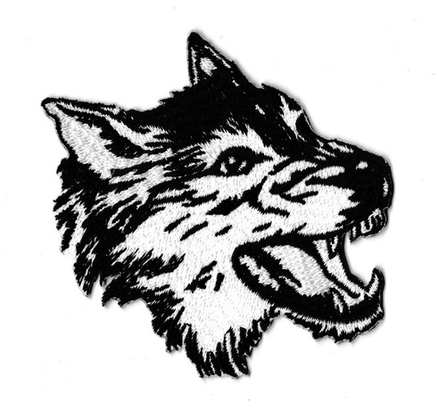 Ecusson patche loup noir blanc - ecusson,