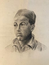 Beau Fusain portrait Jeune