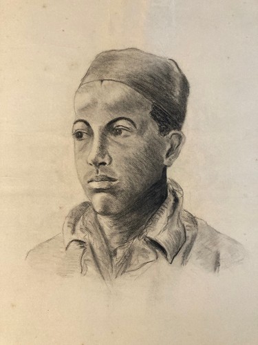 Beau fusain portrait - portrait, jeune