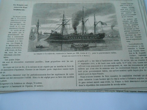 Gravure 1864 la frégate - -,