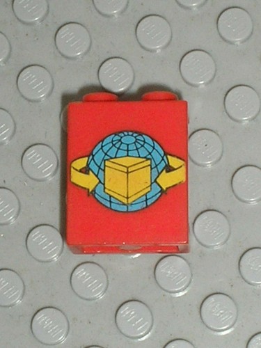 Lego red panel 1x2x2 - red,