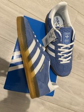 Adidas Gazelle Indoor W HQ8717 Bleu Blanc Or Femme Taille 39 NEUF Boîte