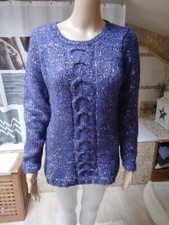 superbe pull long  acrylique / laine tricoté main PHILDAR taille 36  / 38   