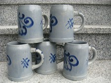 5 CHOPES à BIERE GRES