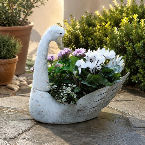 Pot fleurs cygne aspect - pot,