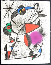 Lithographie Joan MIRO  " Jaillie du Calcaire,  Souvenirs de Fernand MOURLOT "