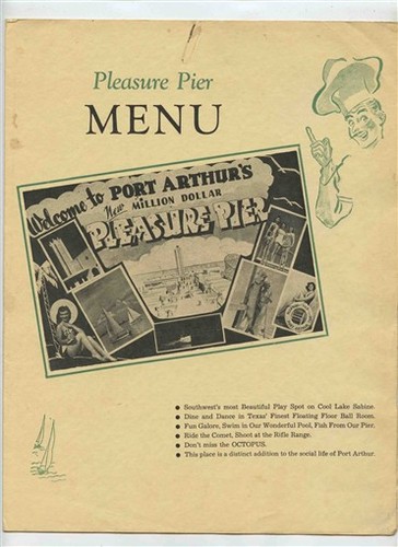 Pleasure pier menu port arthur - pier,