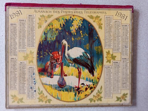Calendrier postes 1931 fable - 1931,