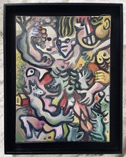 TOTO PISSACO, Acrylique sur Toile - art singulier Outsider Art 2010 - 30 X 40 Cm