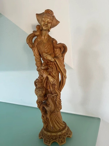 Statue asiatique femme - , à