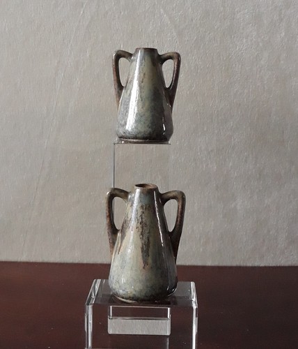 Paire minis vases grès - de, en
