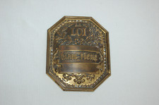 Plaque de GARDE - PECHE  en laiton 10.5/8.3 cm