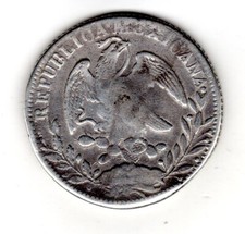 Mexique MEXICANA MEXICO Zacatecas GUERRERO 8 REALES 1930 RARE ARGENT SILVER