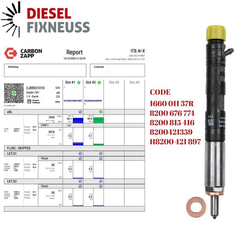 Injecteur ejbr05101d renault - ejbr05101d,