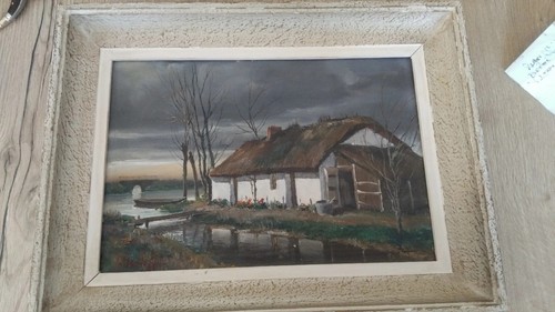 Tableau huile sur panneau yvon - panneau,