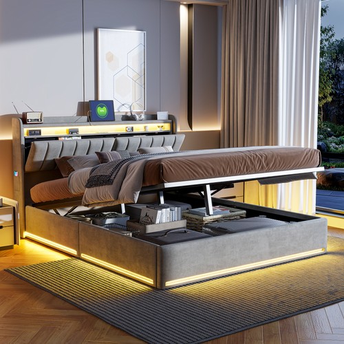 Lit 140x200 avec rangement - 140x200,