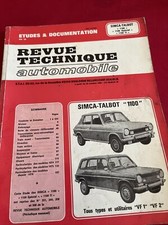 Revue Technique SIMCA TALBOT 1100 TI SPECIAL VF1 VF2 S 944 1118 1204 1294cc