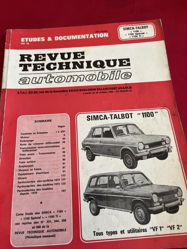 Revue technique simca talbot - technique,