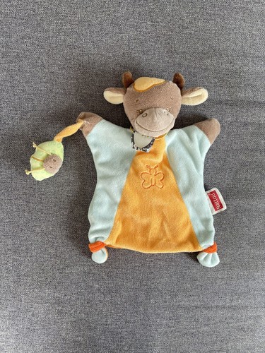 Doudou plat marionnette vache - doudou,
