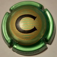 Capsule de Champagne Christophe Or, C noir, contour vert N°19C