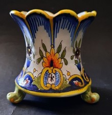 Ancien vase Rouen  Polychrome