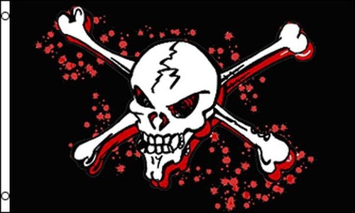 Drapeau pirate avec sang - pirate,