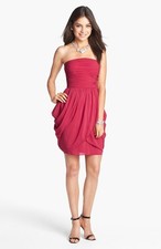 NEW AIDAN MATTOX STRAPLESS Draped Fit & Flare DRESS  SIZE 6 RED NORDSTROM