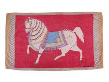 SERVIETTE DE PLAGE HERMES CHEVAL DRAP DE BAIN COTON MULTICOLORE BEACH TOWEL 610€