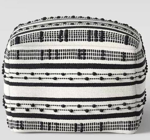 Textured pouf ottoman made - textured, ottoman made