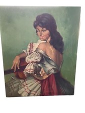 ANCIENNE TOILE PORTRAIT FEMME
